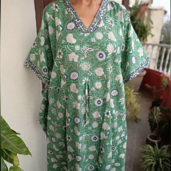 NWOT Handmade Cotton Caftan (Free Size (S-XXL)) - Picture 5 of 7